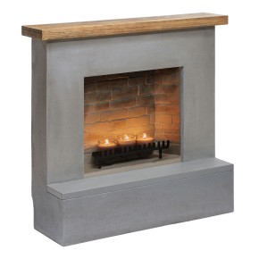 Camino Effetto Cemento a Candele TAGU ZenFlame Rolf Grigio