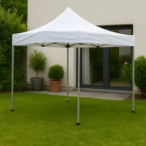 Gazebo da Giardino 3x3 Bianco Pieghevole in Alluminio 2