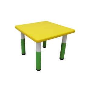 Tavolo Bambini Giallo 62x62x52 cm Altezza Regolabile Acciaio