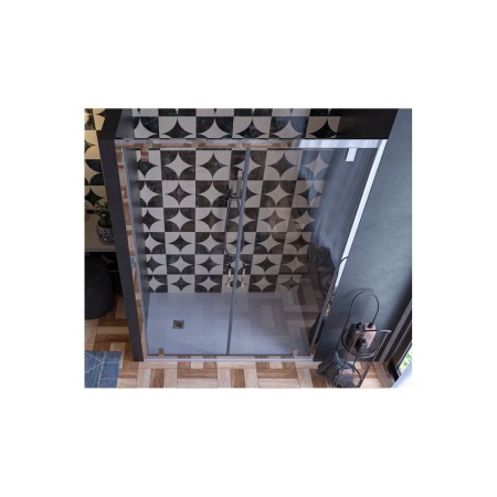 Box Doccia Nicchia 2 Ante Battente da 120cm Saloon Vetro 6 mm Porta in Cristallo
