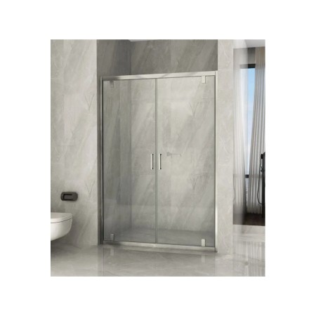 Box Doccia Nicchia 2 Ante Battente da 120cm Saloon Vetro 6 mm Porta in Cristallo