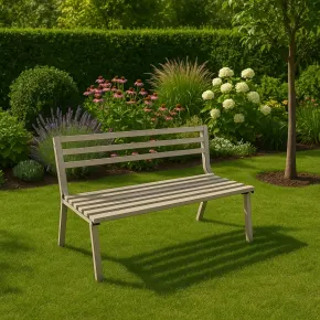Panchina Tortora per Esterno da Giardino in Acciaio 127x61x80 cm 2