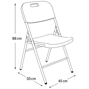 Set 4 Pezzi Sedie Pieghevoli Acciaio Plastica Bianca 45x50x88 cm 2