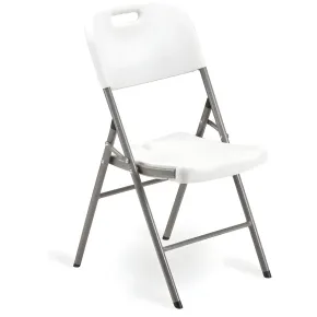 Set 4 Pezzi Sedie Pieghevoli Acciaio Plastica Bianca 45x50x88 cm