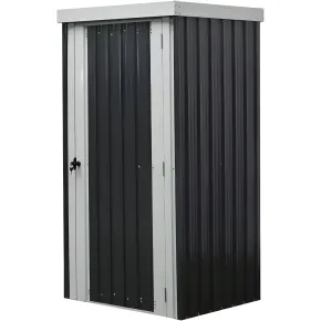 Casetta Box Giardino 98x81x180H cm Acciaio Antracite con Porta