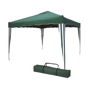 Gazebo Pieghevole Verde 3x3 m Struttura Acciaio Telo Poliestere