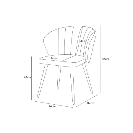 Set 2 Sedie da Interno Imbottite in Tessuto Grigio Scuro Gambe Nere