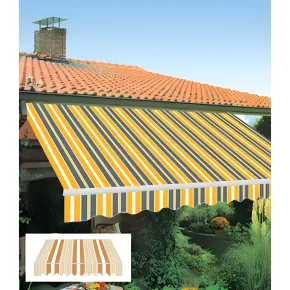 Tenda da Sole Bracci Retrattili 295x200 cm Alluminio Arancione Beige 2