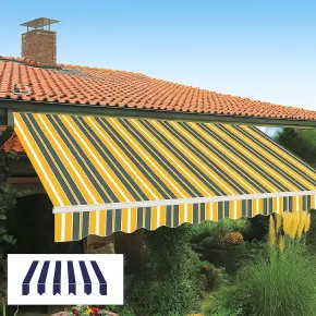 Tenda da Sole Avvolgibile 395x250 cm con Bracci Retrattili Bianco Nero 2