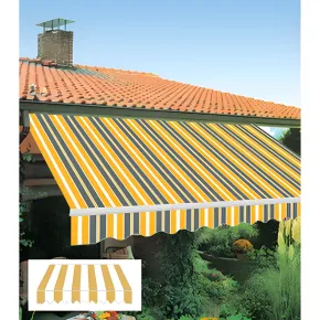 Tenda da Sole Avvolgibile 295x200 cm Bracci Retrattili Bianco Giallo 2