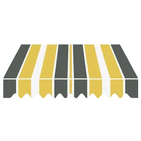 Tenda da Sole Avvolgibile 395x250 cm Bracci Retrattili Giallo Grigio