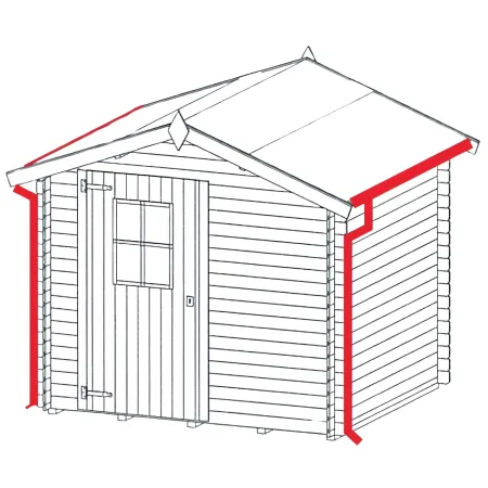 Kit F Grondaia Zincata Casette Legno Falde 400 e 490 cm con Accessori