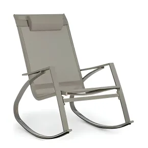 Sedia Dondolo da Esterno in Acciaio 60x104x95 cm con Poggiatesta