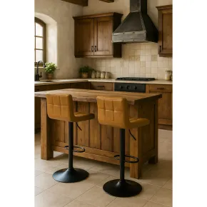 Set 2 Sgabelli Regolabili Color Ruggine con Gambe Nere Opache 2