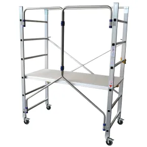 Trabattello Alluminio Pieghevole 198,5 cm Piano 153x68 cm Ruote Freno