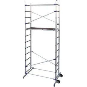 Trabattello Alluminio Professionale 2 Alzate h 365 cm Piano Antiscivolo