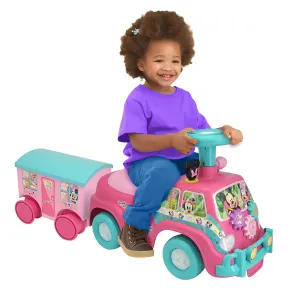 Camion per Bambini Cavalcabile Rosa con Rimorchio Suoni e Luci