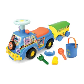 Camion per Bambini Cavalcabile Celeste con Rimorchio Luci e Volante 2