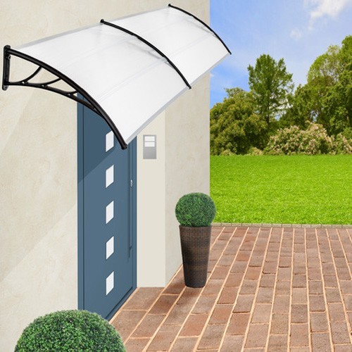 Pensilina Tettoia 100x80 Opaco in Policarbonato Compatto Copertura Trasparente