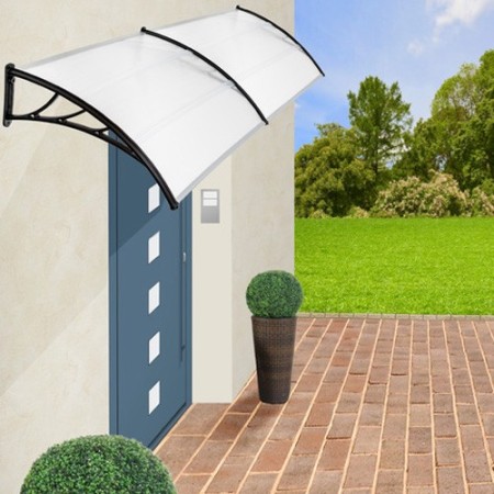 Pensilina Tettoia 100x80 Opaco in Policarbonato Compatto Copertura Trasparente