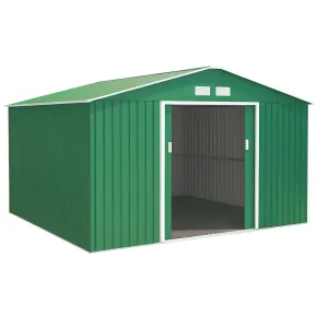 Casetta da Giardino in Lamiera 341x322x211 cm Box Porta Attrezzi