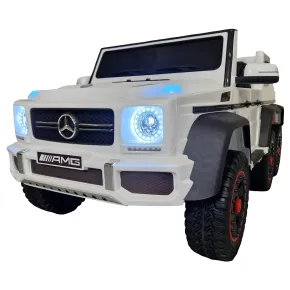 Auto Elettrica per Bambini Mercedes G63 Bianco 12V Pneumatici in Gomma