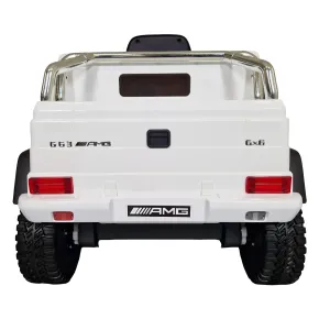 Auto Elettrica per Bambini Mercedes G63 Bianco 12V Pneumatici in Gomma 2