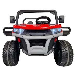 Jeep Elettrica per Bambini 24V Rosso 2 Posti 6 Ruote con MP3 e USB 2