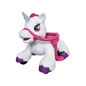 Unicorno Elettrico Cavalcabile 12V per Bambini con Luci e Suoni