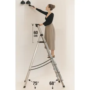 Scala in Alluminio Facal 5 gradini con Piattaforma e Portautensili 2
