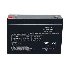 Batteria 6V 10Ah Ricambio Compatibile con Giochi Elettrici per Bambini