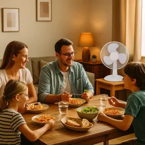 Ventilatore da Tavolo 45W con 3 Velocità Oscillante Inclinazione Regolabile 2