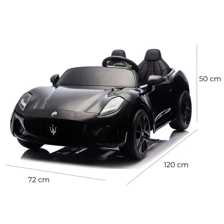 Auto Elettrica Bambini Maserati Folgore 2 Posti 12V Nero Doppio Motore