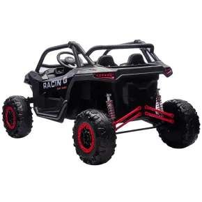 Auto Elettrica 24V per Bambini Due Posti Nero Fuoristrada UTV 2