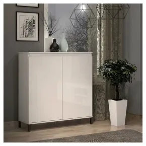 Madia Salvaspazio 2 Ante 100x110 cm Bianca Moderna 2