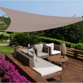 Vela Ombreggiante Triangolare 3,6x3,6 m Tortora Idrorepellente Esterno 2