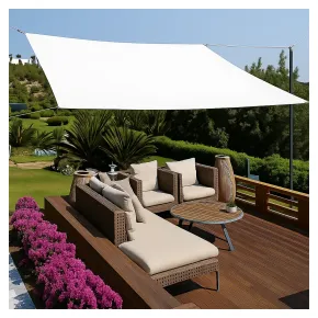 Tenda a Vela Quadrata 3x3 m Bianco Ombreggiante per Giardino e Terrazzo 2
