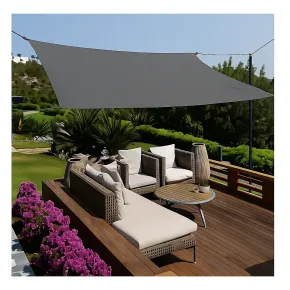 Tenda a Vela Rettangolare 4x5 m Antracite Impermeabile da Esterno 2