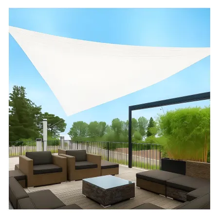 Vela Ombreggiante Triangolare 3x3x3 m Bianco per Giardino e Terrazzo
