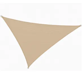 Vela Ombreggiante Triangolare Beige 3,6x3,6x3,6 m con Anelli in Acciaio