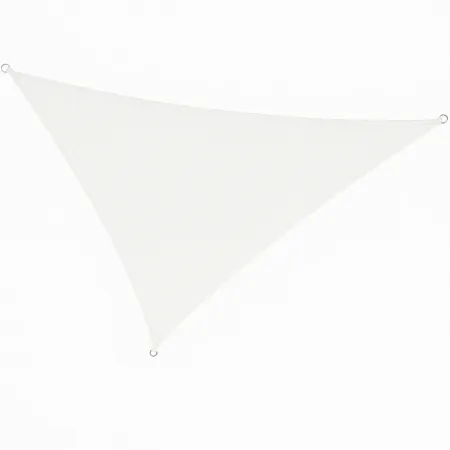 Vela Ombreggiante Triangolare Bianco 5x5x5 m Cucitura Rinforzata