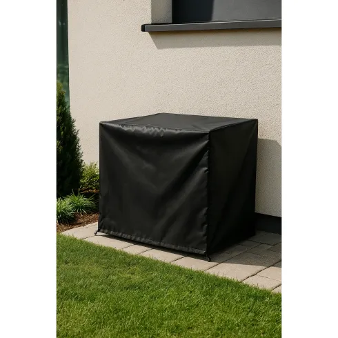 Copertura Impermeabile per Condizionatore 87x28x53 cm Poliestere Nero