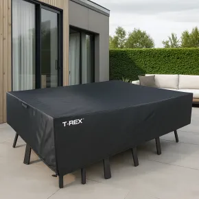 Copertura Tavolo e Sedie 173x215x90 cm Poliestere Nero Impermeabile 2