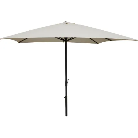 Ombrellone in Metallo Tondo 300 cm Telo Beige Palo Grigio Manovella