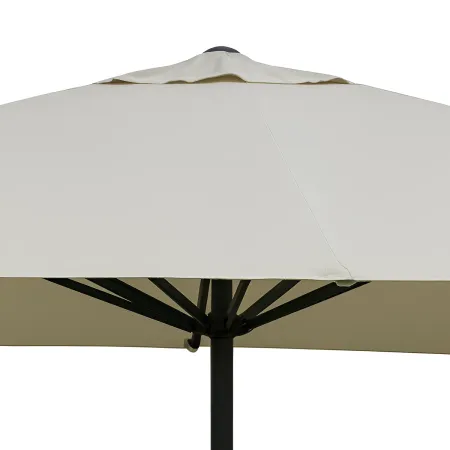 Ombrellone in Metallo Tondo 300 cm Telo Beige Palo Grigio Manovella