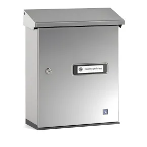 Cassetta Postale Acciaio Inox Tetto Apribile per Riviste Esterno