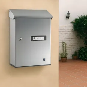 Cassetta Postale Acciaio Inox Tetto Apribile per Riviste Esterno 2
