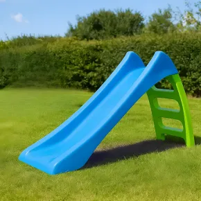 Scivolo Bambini 116 cm con Attacco Acqua e Scaletta 3 Gradini Celeste 2