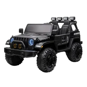 Jeep Elettrica Bambini 12V Gravity Nero Metallizzato 2 Posti Telecomando