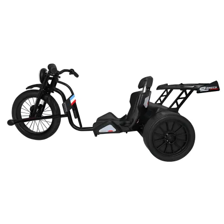 Triciclo Elettrico Bambini 24V Nero 3 Ruote 2 Motori Luci LED
